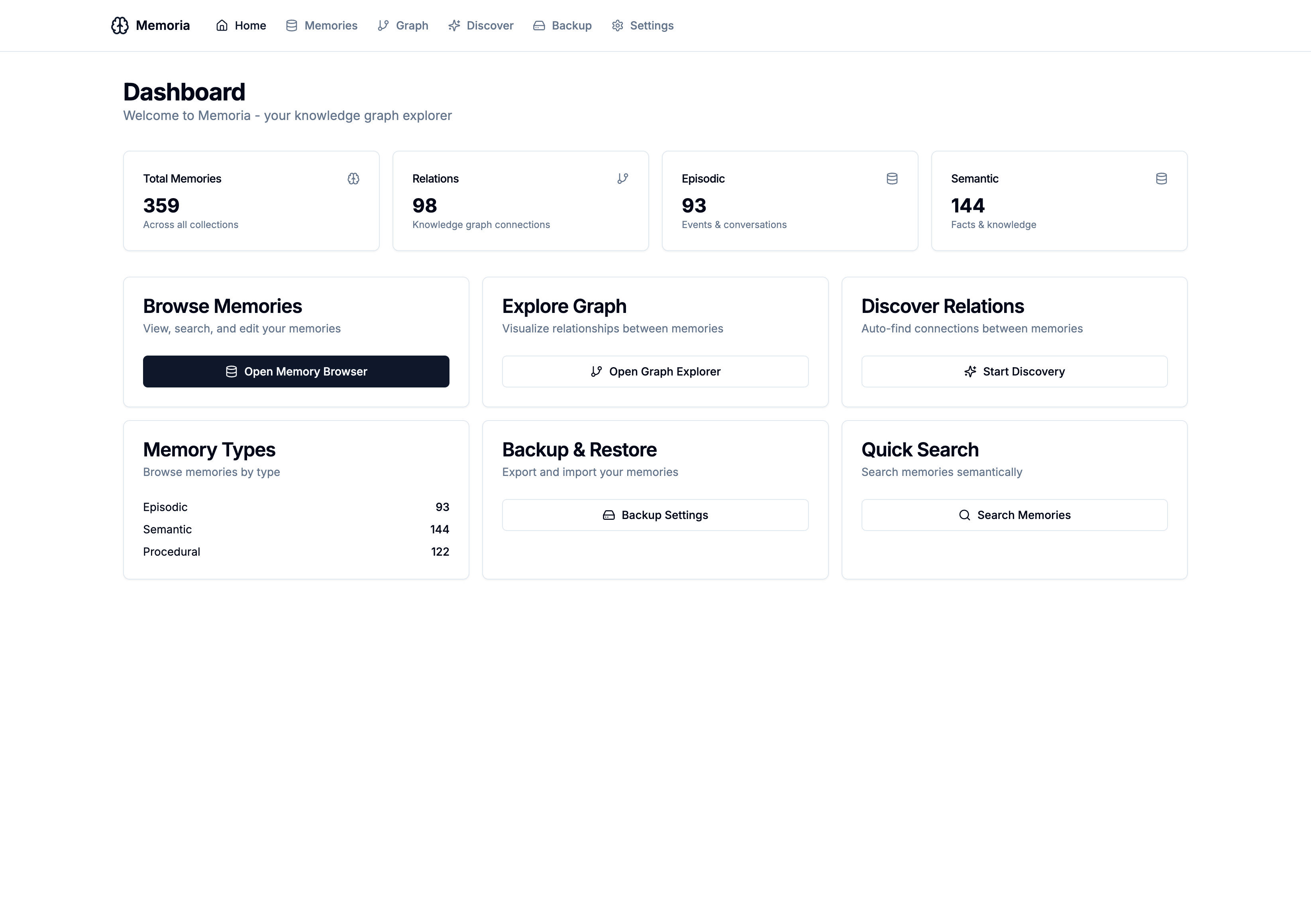 MCP Memoria - Web UI & Knowledge Graph